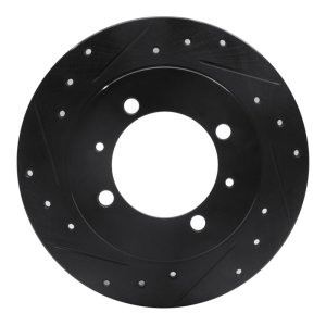 Mitsubishi Space Star Brake Rotor (1) - Rear Left - R1 Concepts - Drilled & Slotted - Black - `00-`07